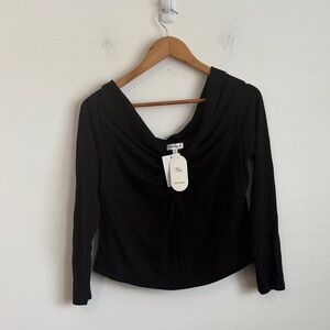 Urban Social Black‎ Long Sleeve Women's Top Off the Shoulder XL